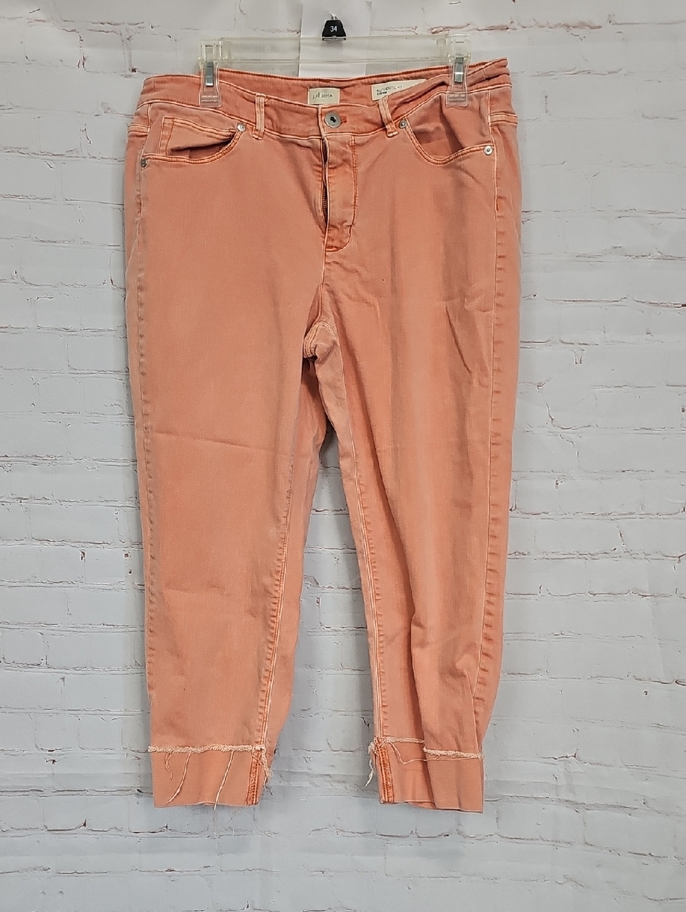 J. Jill Peach Cropped Jeans with Frayed Hem